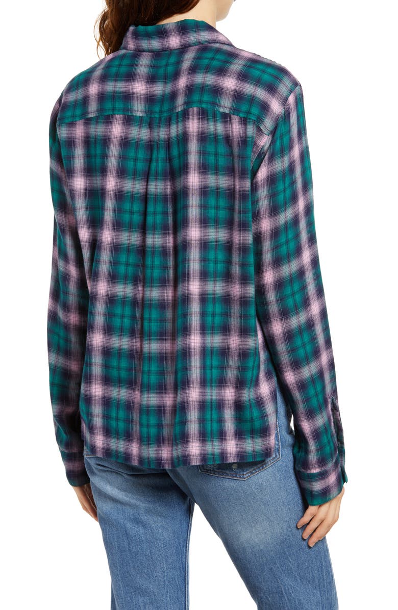 BP. Be Proud by BP. Gender Inclusive Plaid Flannel Button-Up Shirt, Alternate, color, 