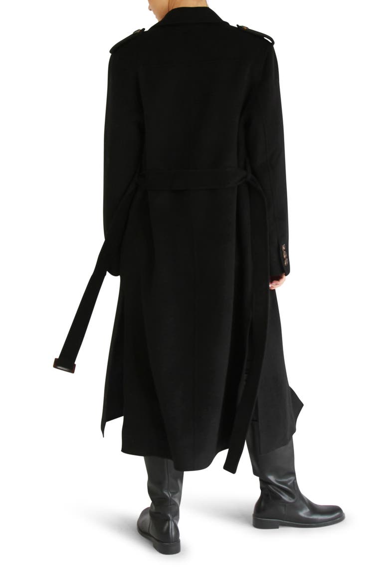 Skylilght Longline Wool Blend Coat, Alternate, color, BLACK