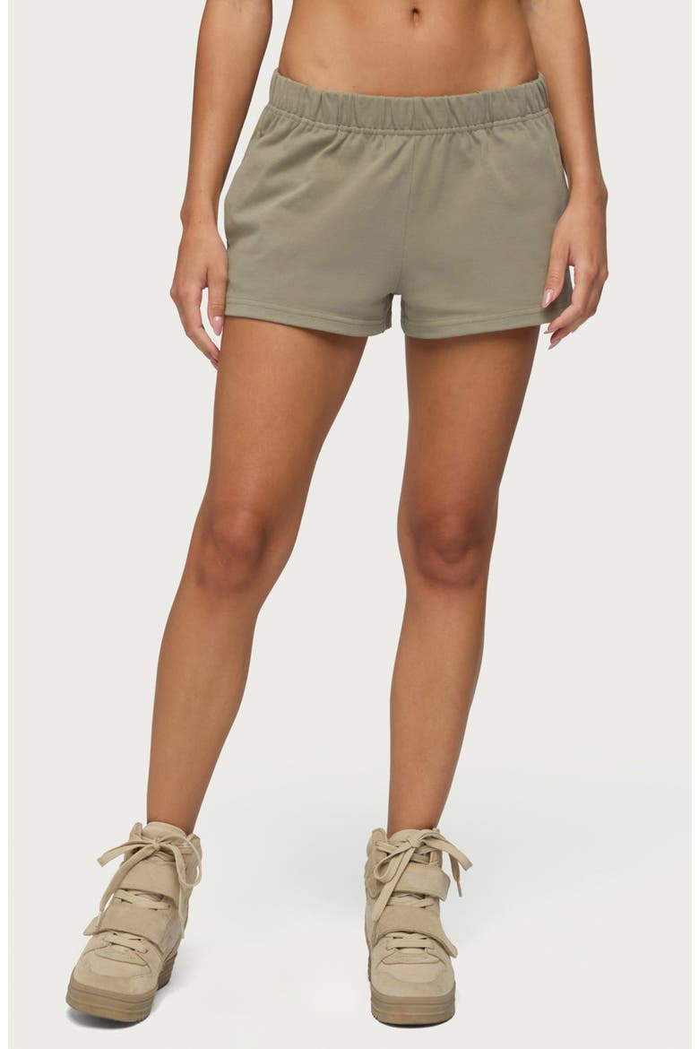 Cecilia Cotton Low Rise Shorts, Main, color, OLIVE