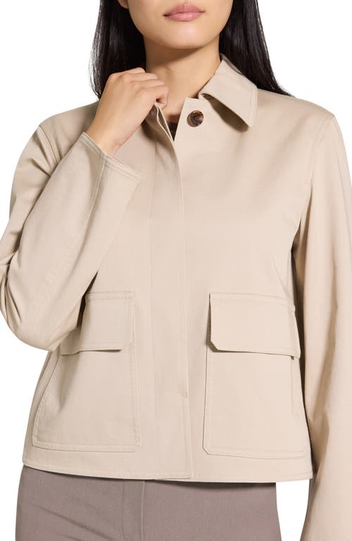 Theory Boxy Jacket In Soft Taupe