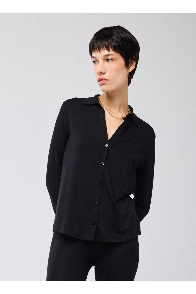 Soft Touch Semi Relaxed Shirt, Main, color, NOIR