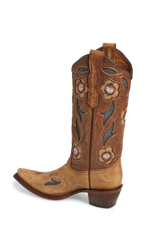 G Circle G Floral Embroidery Western Boot In Brown