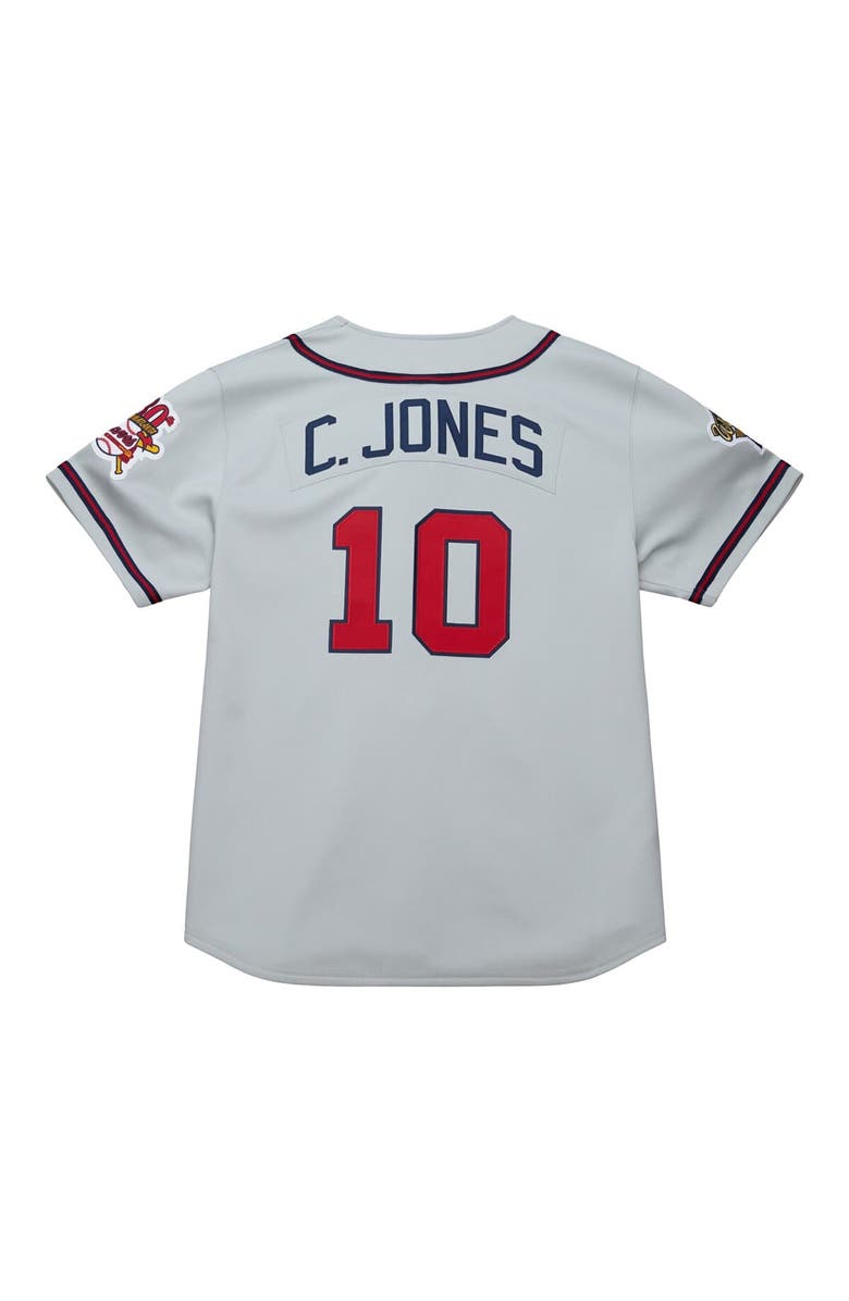 Mitchell & Ness Men's Mitchell & Ness Chipper Jones Gray Atlanta Braves 1995 Throwback Authentic Jersey, Alternate, color, 