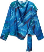 MANGO Print Wrap Top