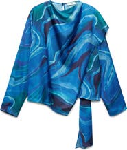 MANGO Print Wrap Top