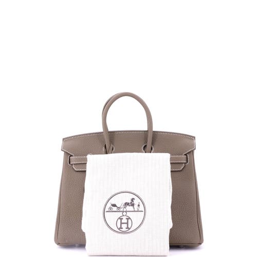 Pre-owned Hermes  Hermes Birkin Handbag Grey Togo With Palladium Hardware 25 In Brown