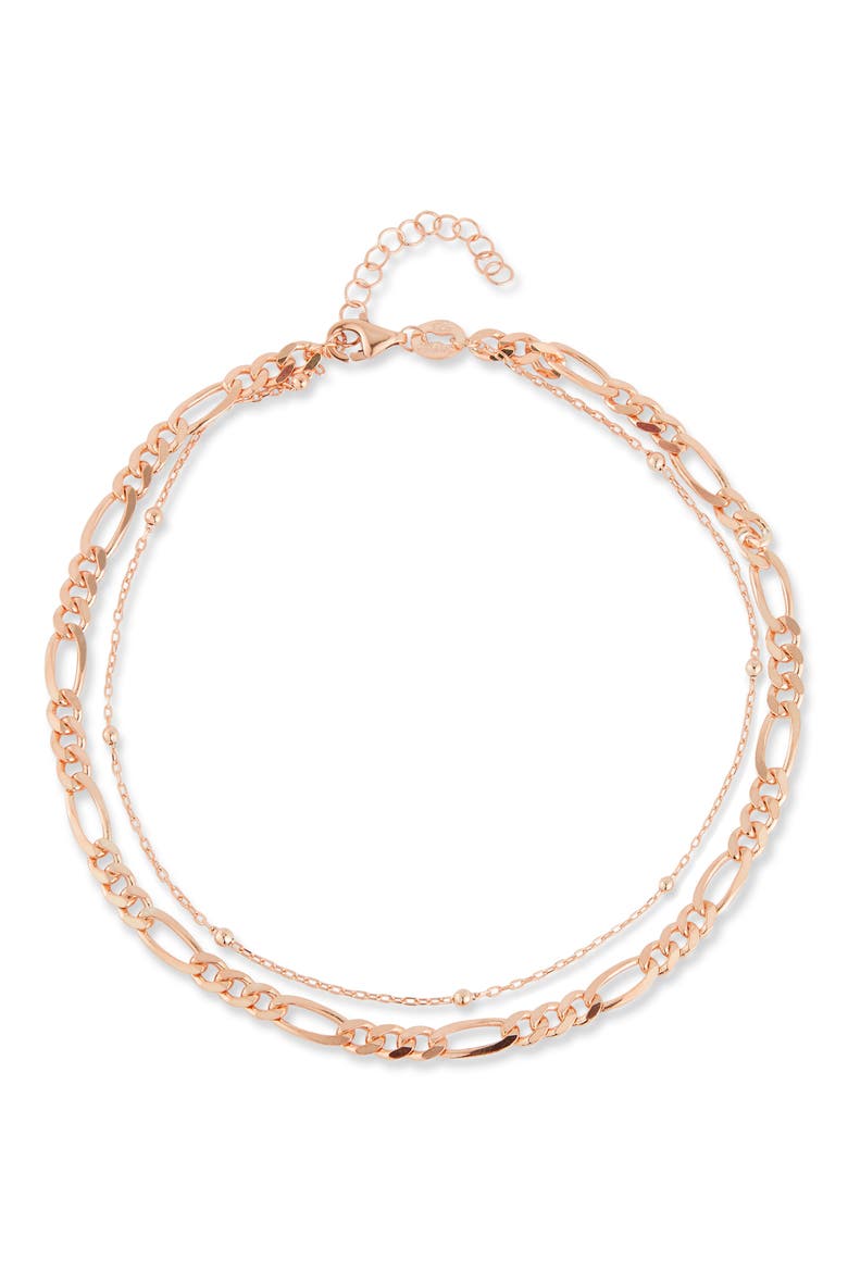 Double Layer Chain Anklet, Main, color, ROSE GOLD