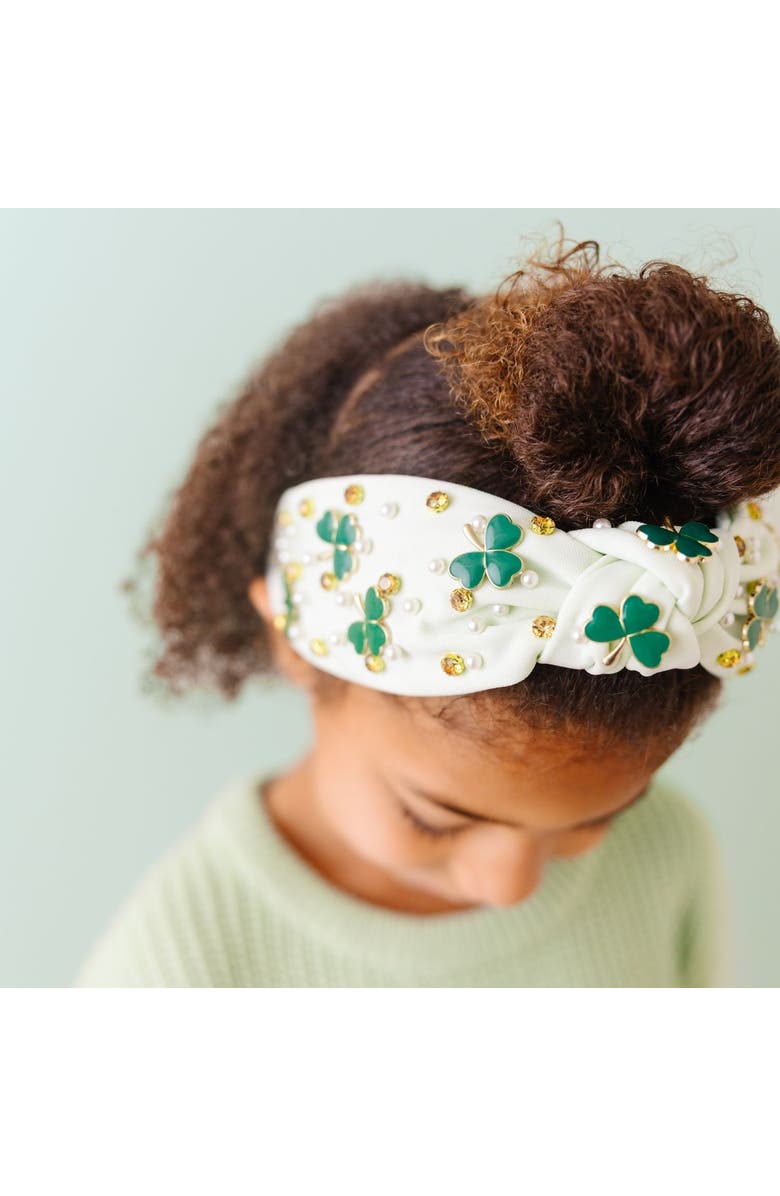 Sweet Wink Shamrock Pearl St. Patrick's Day Gemstone Headband, Alternate, color, Mint Green