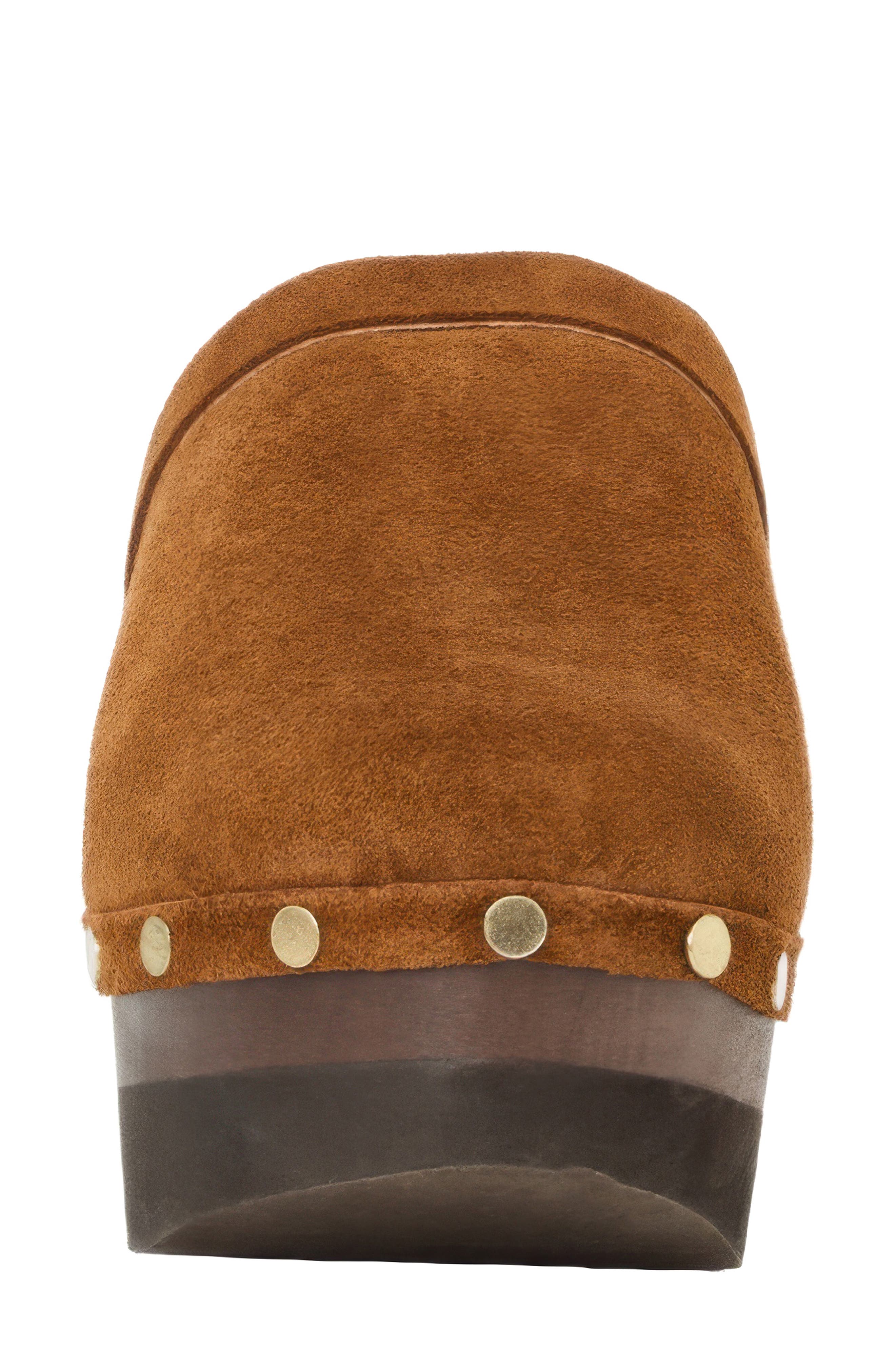 Olivia Clog, Alternate, color, COGNAC SUEDE
