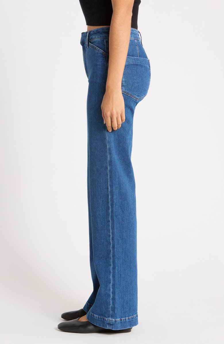 PAIGE Leenah Curved Pocket High Waist Wide Leg Jeans, Alternate, color, Glendora
