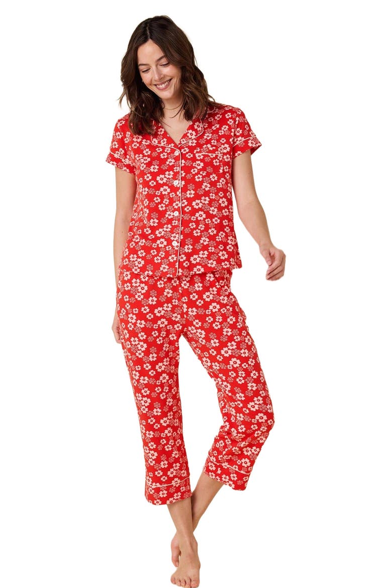 Pima Knit Holiday Capri Set, Main, color, Cece
