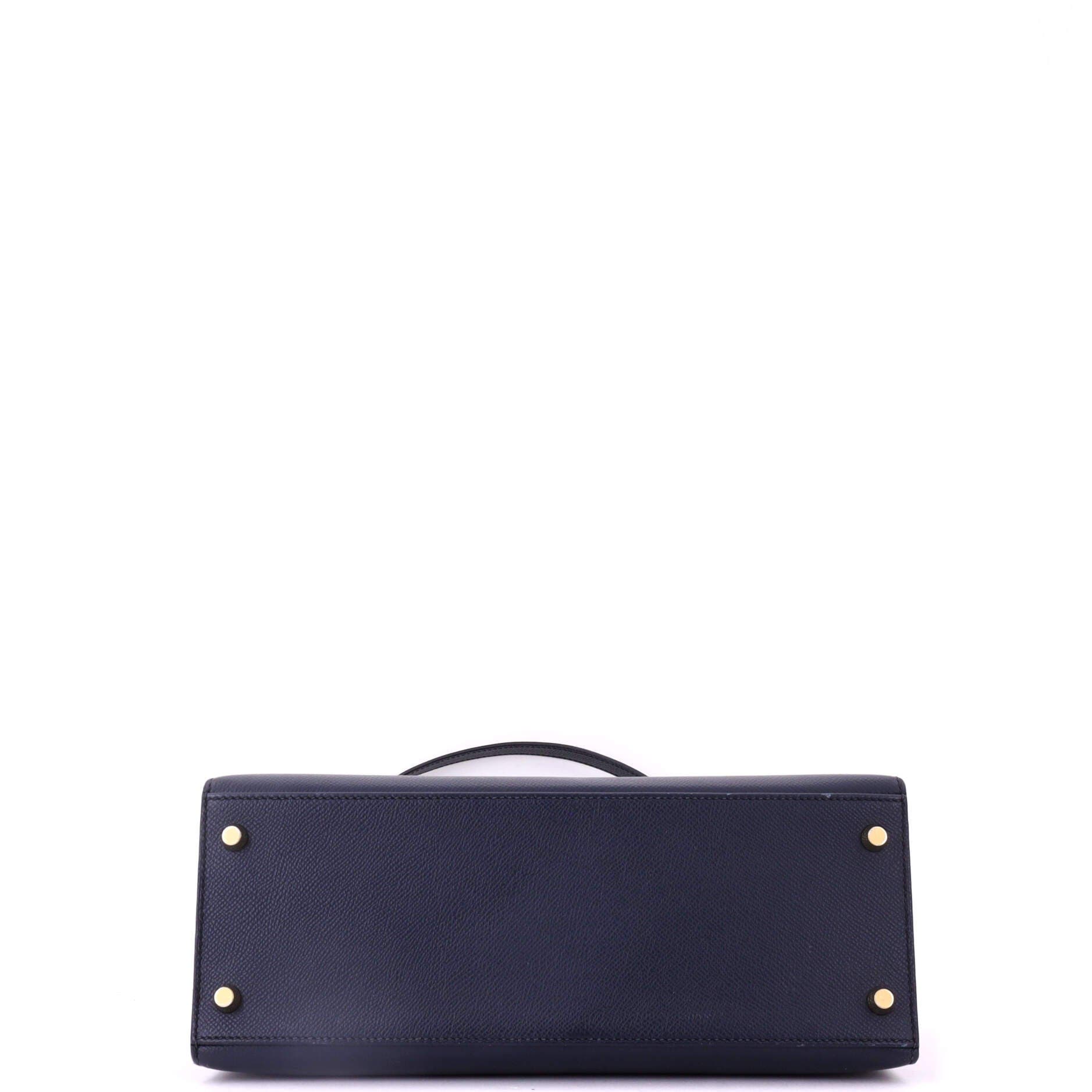 Kelly Handbag Bicolor Epsom with Brushed Gold Hardware 28, Alternate, color, Blue