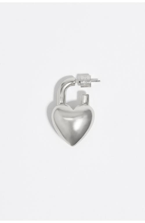 Bimba Y Lola Matte Padlock Heart Earrings In Silver