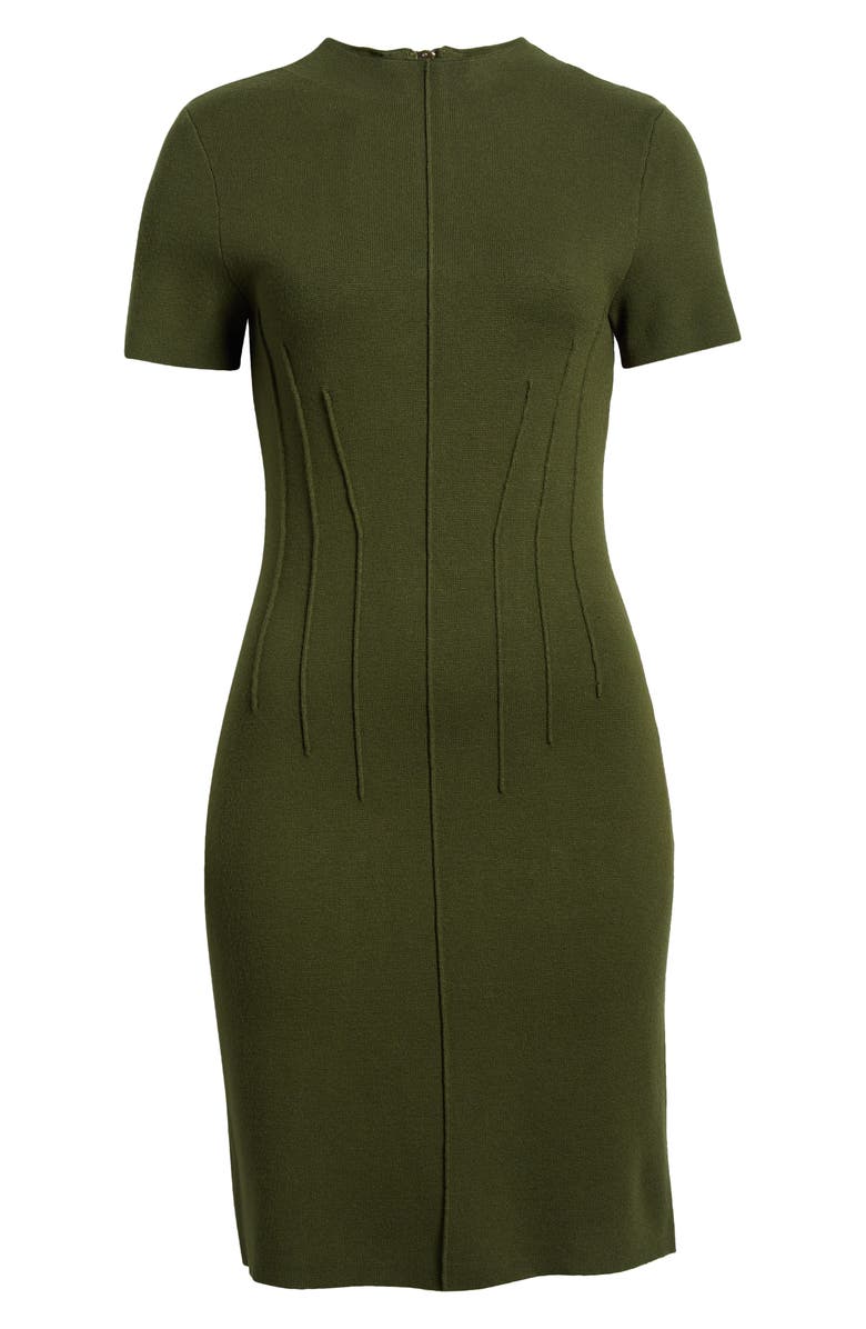 Eliza J Pintuck Fitted Sheath Dress, Alternate, color, Olive