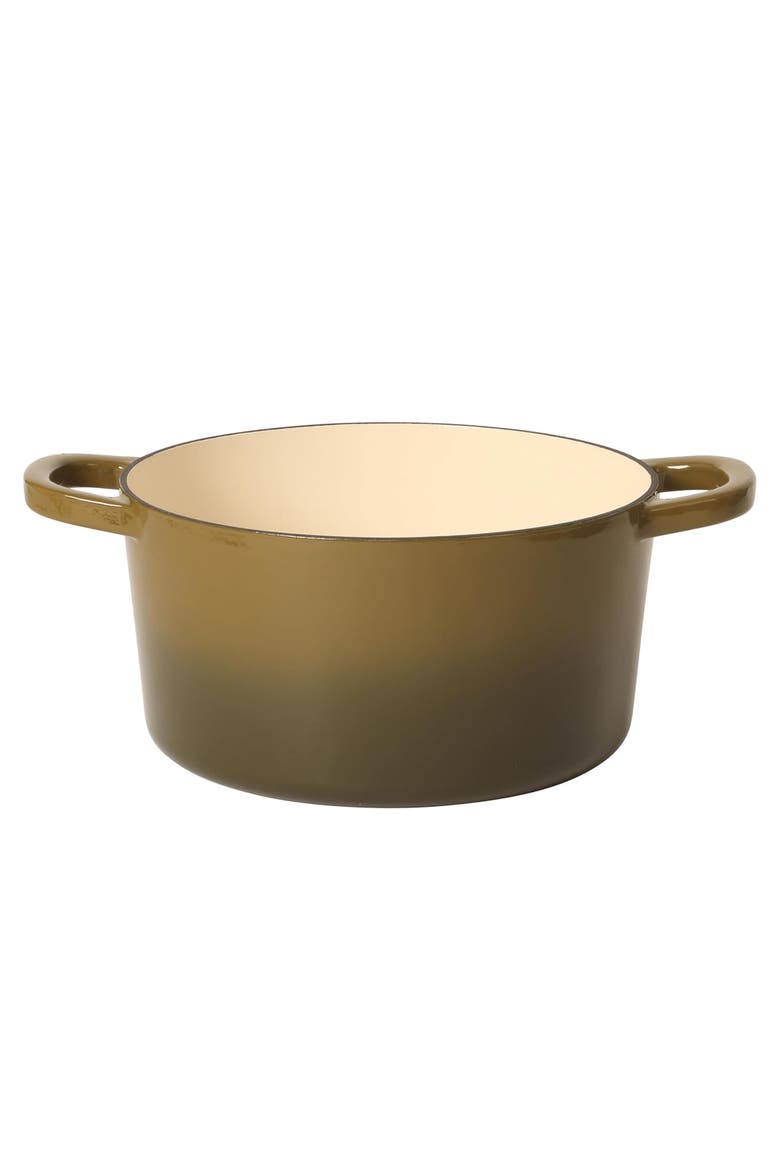 7 Quart Enameled Cast Iron Dutch Oven with Lid in Sage, Alternate, color, Green