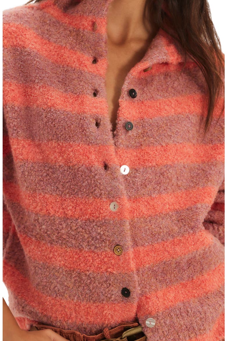 Button Collection Mock Neck Cardigan, Alternate, color, PEACH COMBO