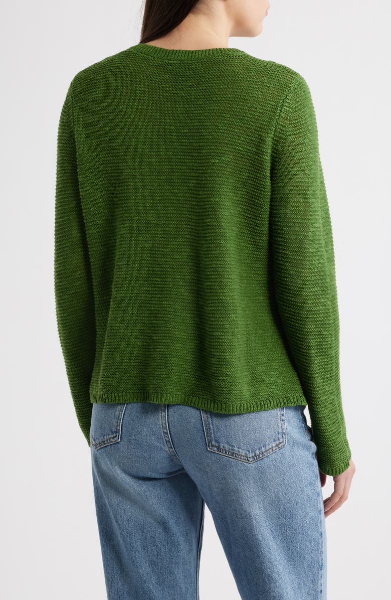 Eileen Fisher Textured Crewneck Organic Linen & Cotton Sweater, Alternate, color, Field