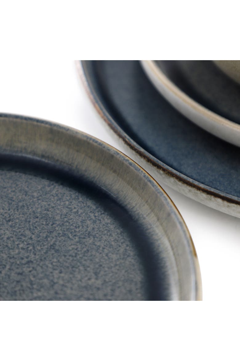 Earnestville 12 Piece Stoneware Dinnerware Set in Blue, Alternate, color, Blue