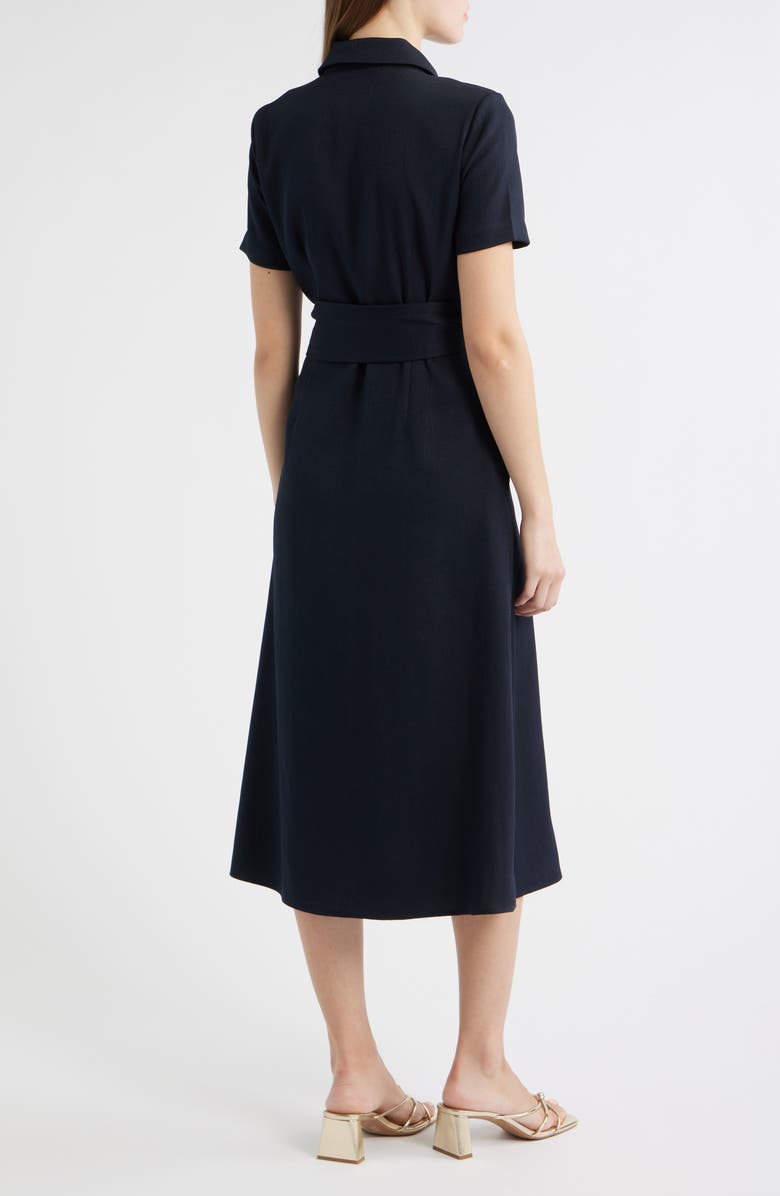 Julia Jordan Belted Midi Shirtdress, Alternate, color, Navy