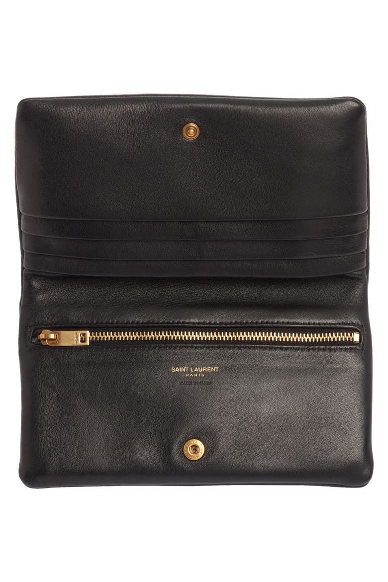 Large Calypso Leather Continental Wallet, Alternate, color, NOIR
