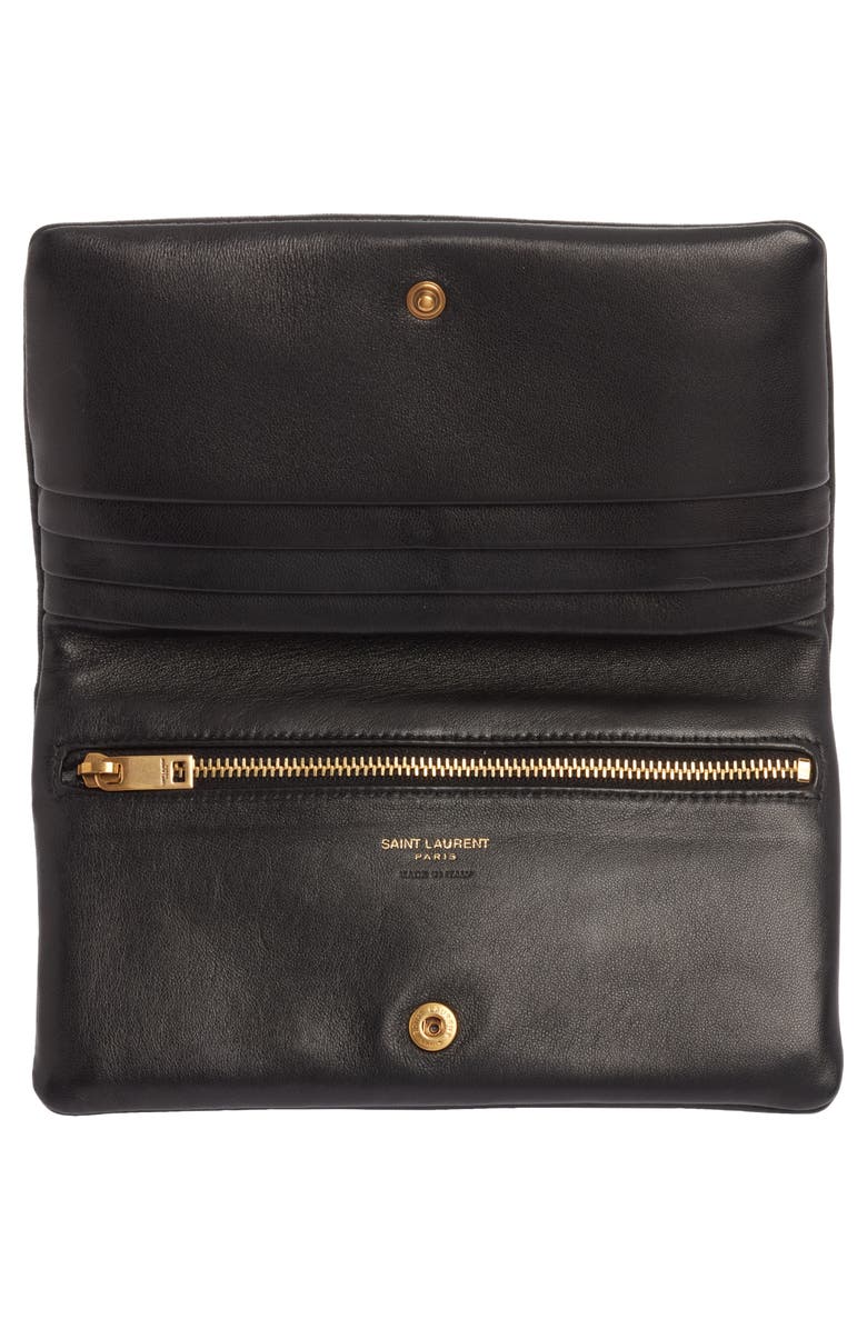 Saint Laurent Large Calypso Leather Continental Wallet, Alternate, color, 