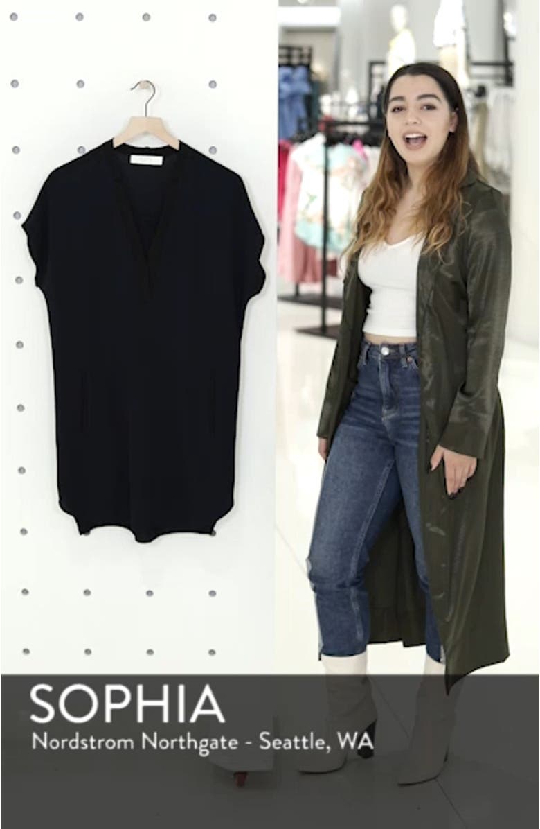 ASTR V-Neck Crepe Shift Dress, sales video thumbnail