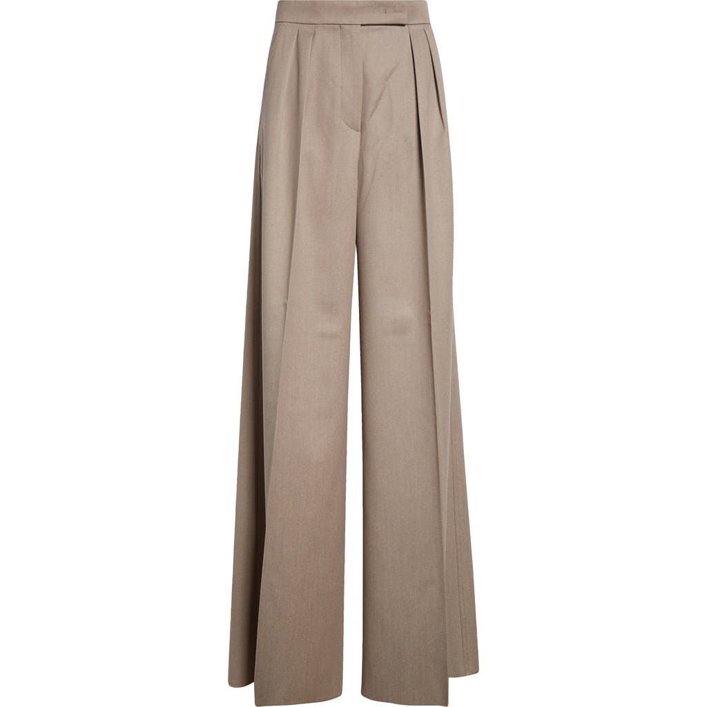 Max Mara Baden Virgin Wool Twill Wide Leg Pants In Gray