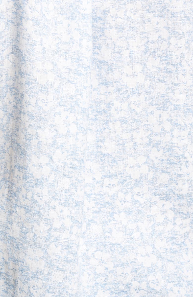 Peter Millar Seaside Floral Aura Short Sleeve Linen Button-Up Shirt, Alternate, color, 