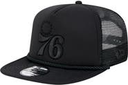 New Era Men's New Era Black Philadelphia 76ers Tone Foam Meshback Golfer Snapback Hat