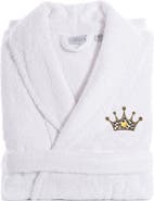 Linum Home Textiles Cheetah Crown Design Embroidered Terry Bathrobe