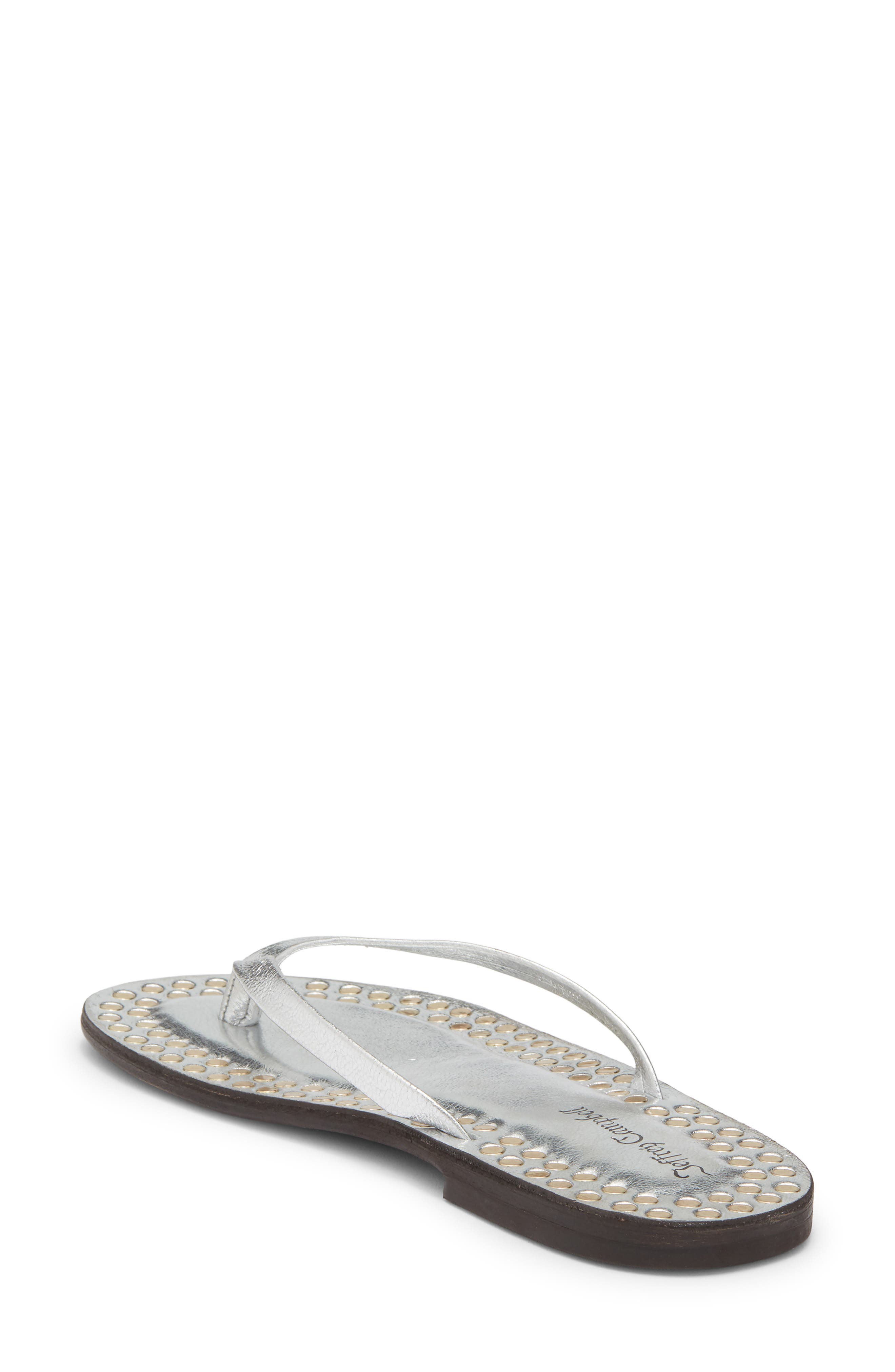 Jeffrey Campbell Katrina Flip Flop, Alternate, color, Silver Gold