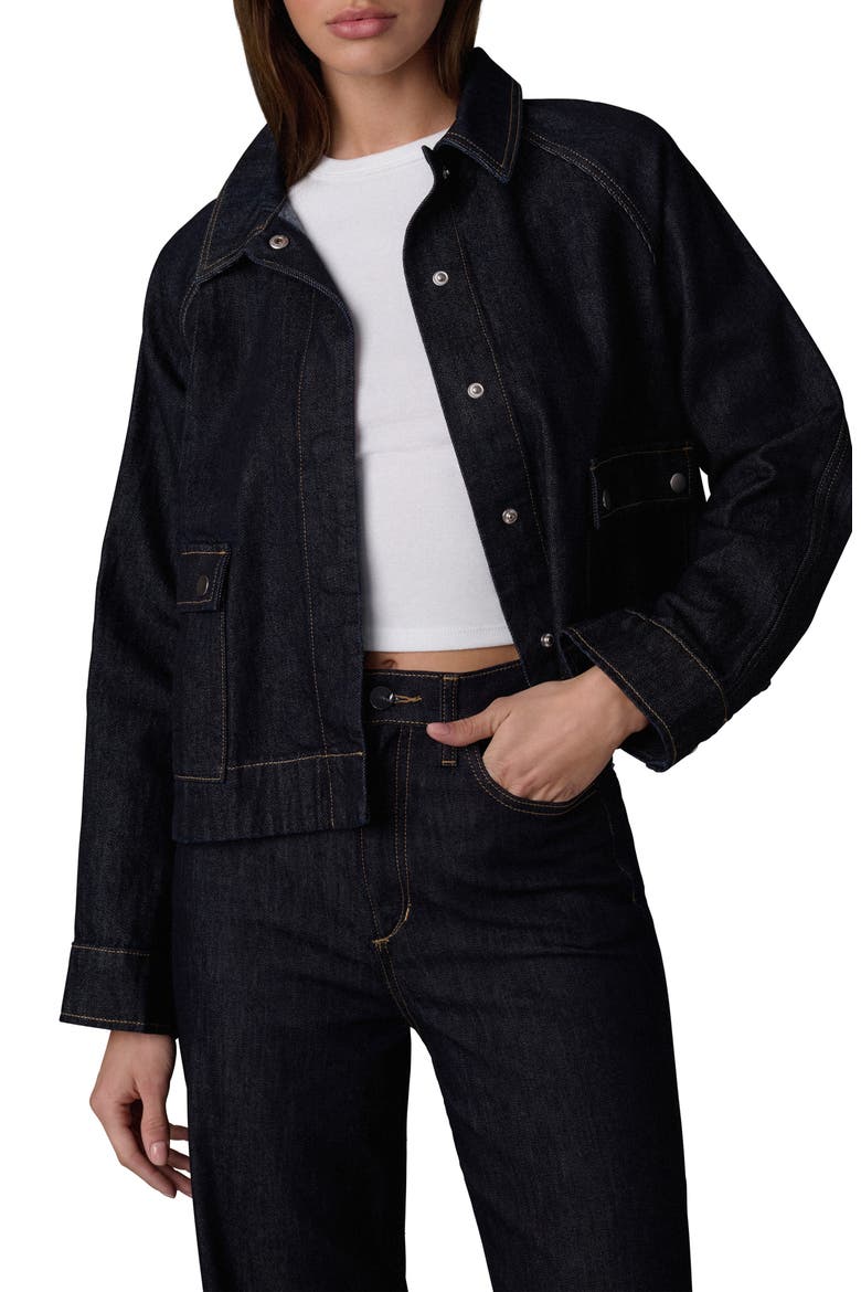 The Patch Pocket Denim Swing Jacket, Alternate, color, RINSE
