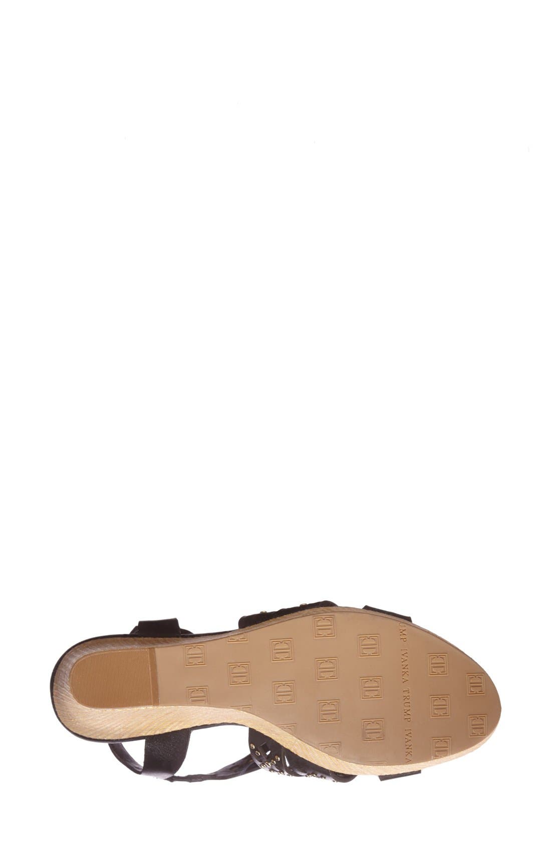 'Halera' Wedge Sandal (Nordstrom Exclusive), Alternate, color, BLACK LEATHER