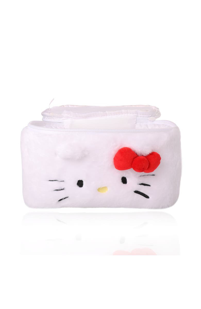 Hello Kitty Fluffy Travel Cosmetic Bag, Alternate, color, White