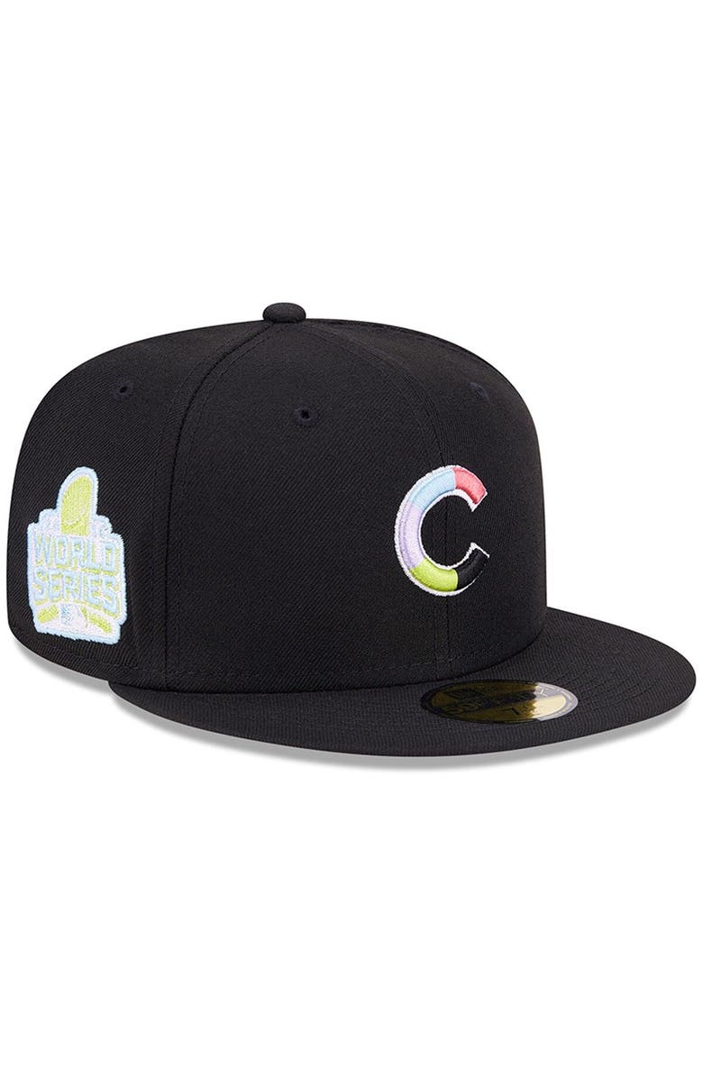 New Era Men's New Era Black Chicago Cubs Multi-Color Pack 59FIFTY Fitted Hat, Main, color, Black