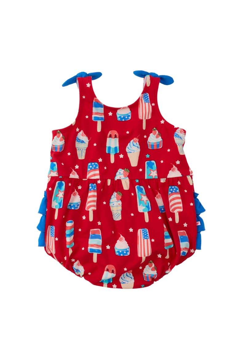 Baby/Toddler Knit Tie Shoulder Bubble Romper, Main, color, Stars & Scoops