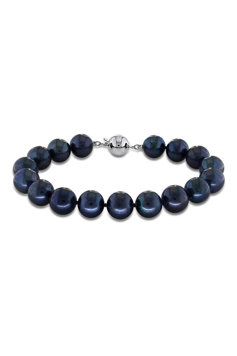 Cultured Pearl Stretch Bracelet, Main, color, BLACK