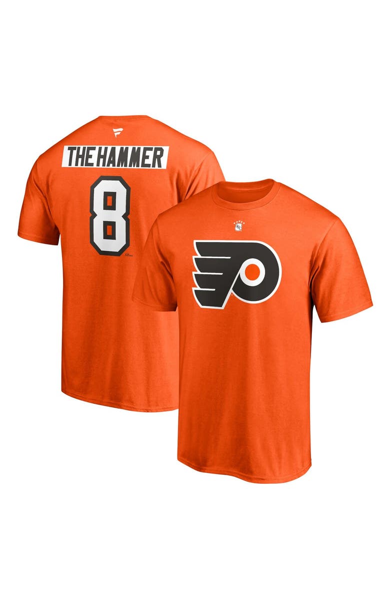 FANATICS Men's Fanatics Branded Dave Schultz Orange Philadelphia Flyers Authentic Stack Retired Player Nickname & Number T-Shirt, Main, color, 