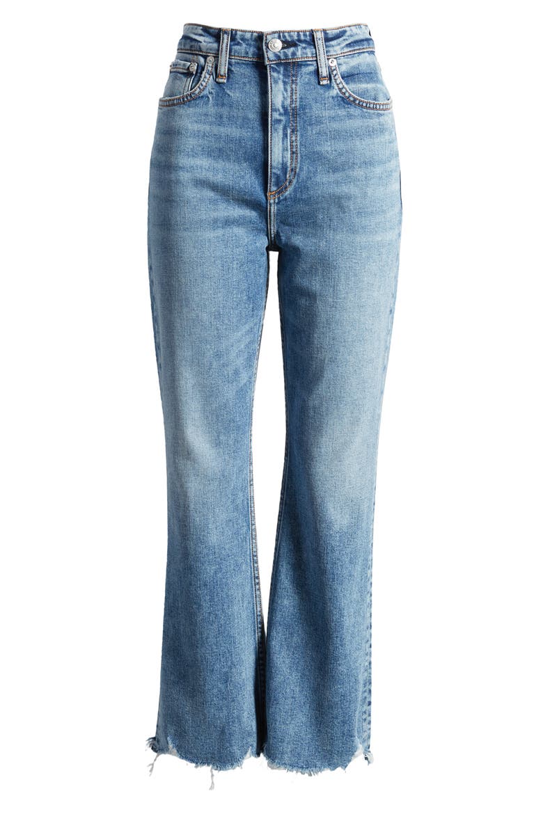 Casey Raw Hem High Waist Ankle Flare Jeans, Alternate, color, ELDORIS