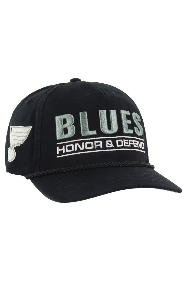 Men's '47 Black St. Louis Blues OHT Military Appreciation Homeland Honor and Defend Hitch Adjustable Hat, Main, color, Black