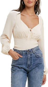WISHLIST Smocked Waist Top