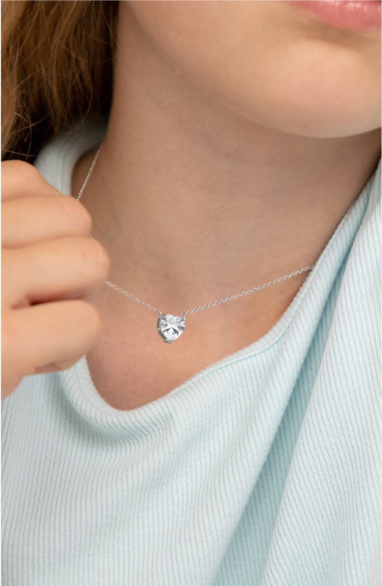 In Season Jewelry Prong CZ Birthstone Heart Necklace, Alternate, color, April