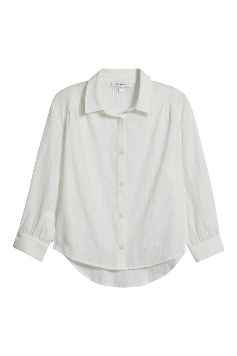 Balloon Sleeve Button-Up Shirt, Alternate, color, BRIGHT WHITE