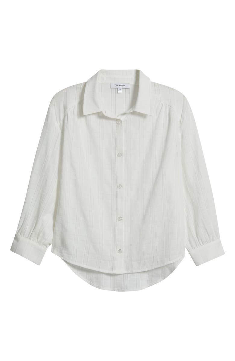 Bernardo Balloon Sleeve Button-Up Shirt, Alternate, color, Bright White