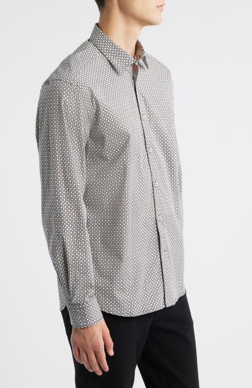 James Campbell Robo Trim Fit Dot Print Stretch Cotton Button-up Shirt In Multi
