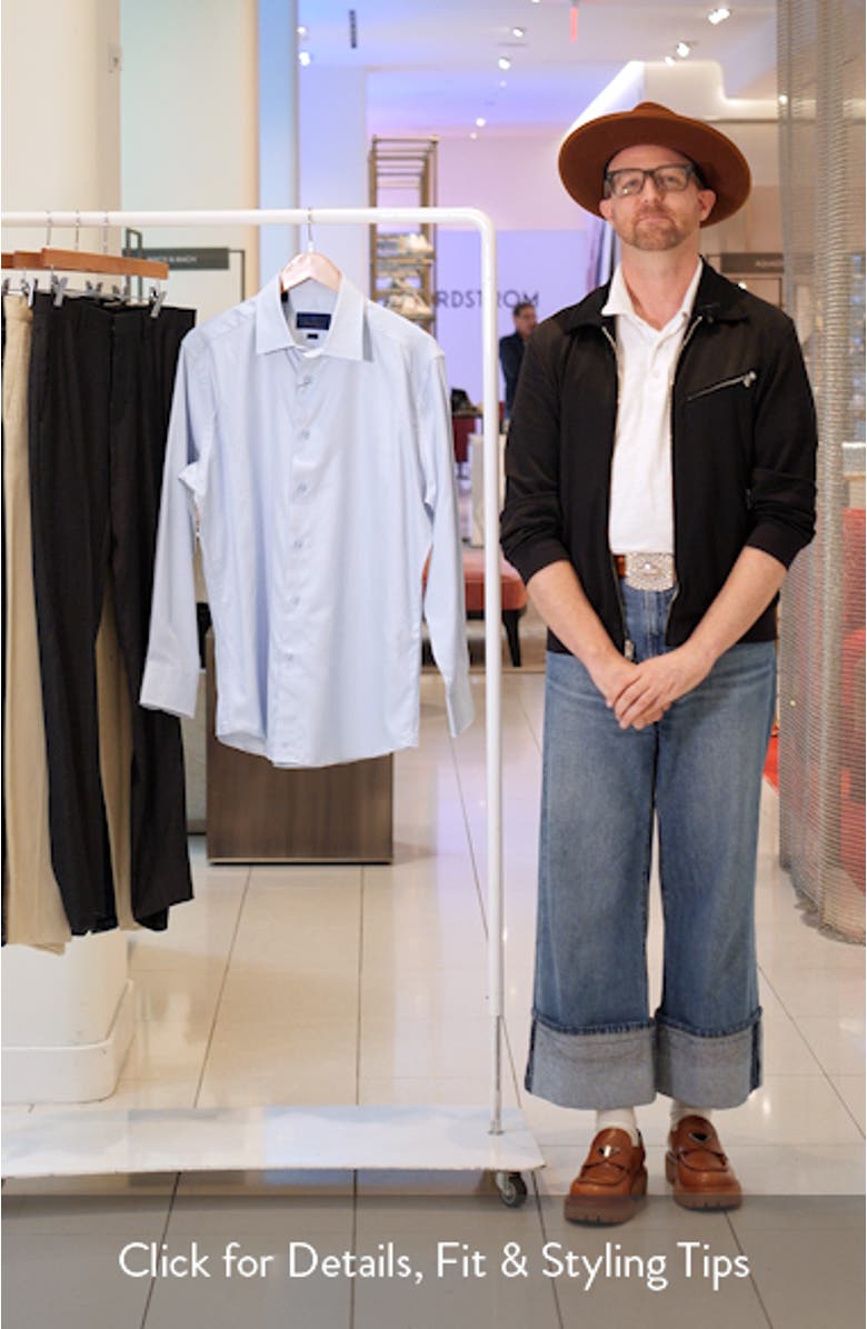 Trim Fit Geometric Dobby Dress Shirt, sales video thumbnail