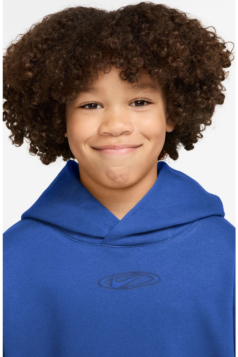 Kids' Sportswear Club Oversize Hoodie, Alternate, color, GAME ROYAL/ MIDNIGHT NAVY