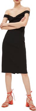 Topshop Twist Front Bardot Dress