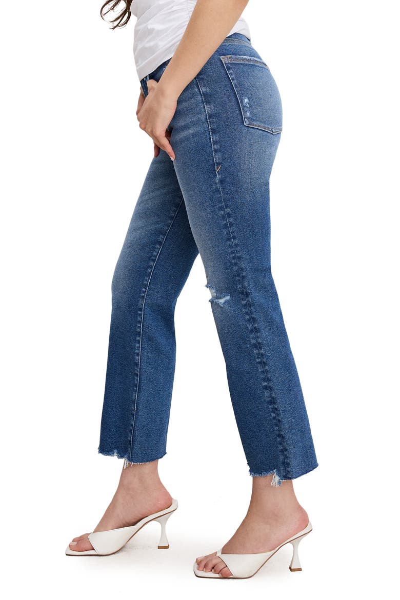 Good Petite Distressed Crop Straight Leg Jeans, Alternate, color, INDIGO943