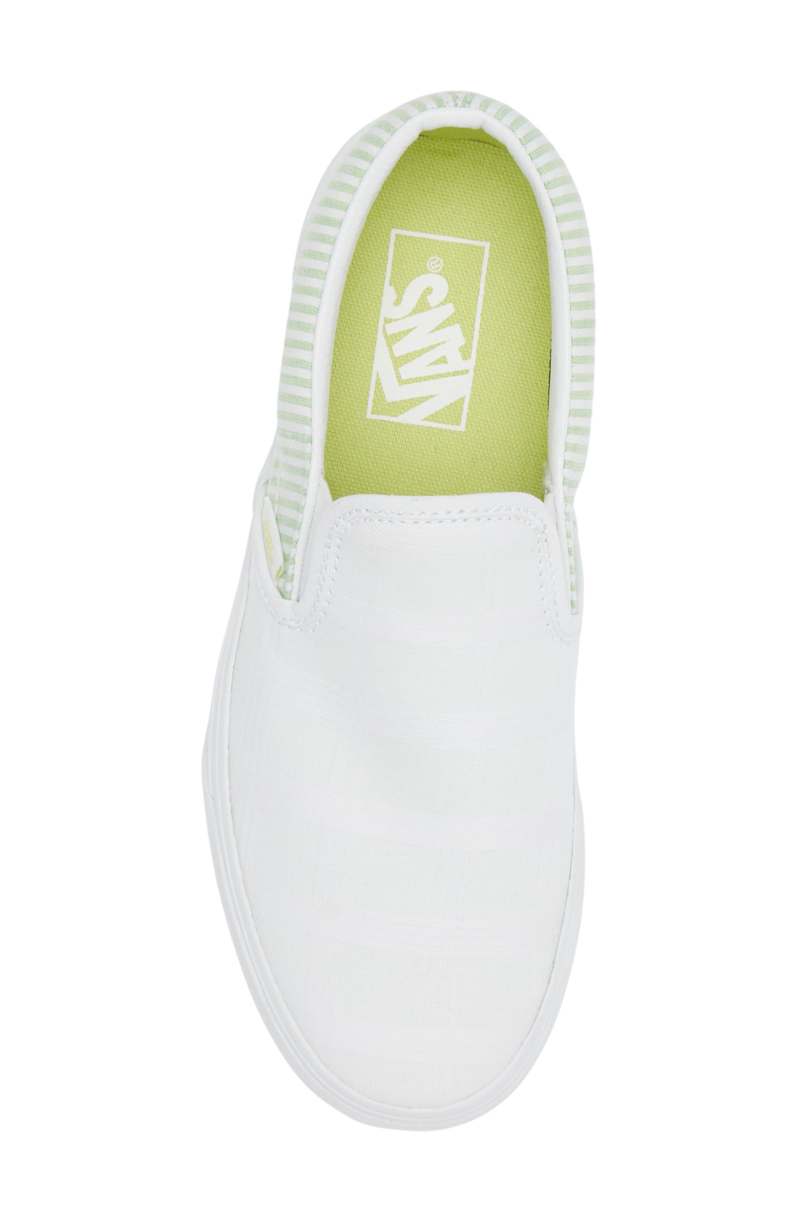 Gender Inclusive Classic Slip-On Stackform Sneaker, Alternate, color, SUMMER PICNIC GREEN/ WHITE